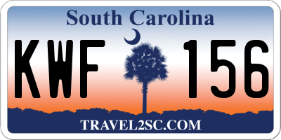SC license plate KWF156