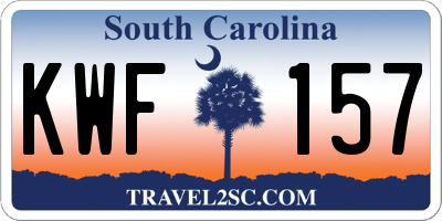 SC license plate KWF157