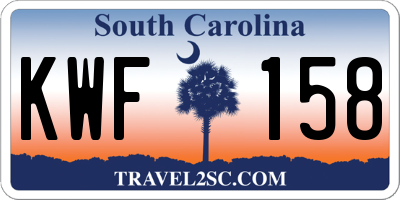 SC license plate KWF158