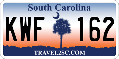 SC license plate KWF162