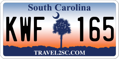 SC license plate KWF165