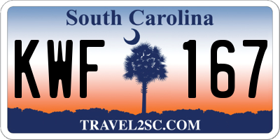 SC license plate KWF167