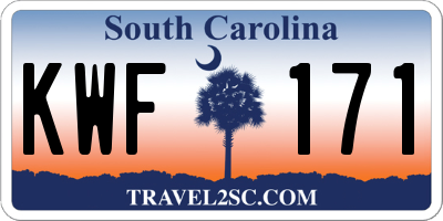 SC license plate KWF171
