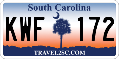 SC license plate KWF172