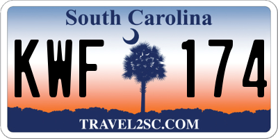 SC license plate KWF174