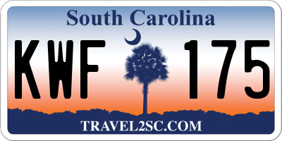 SC license plate KWF175
