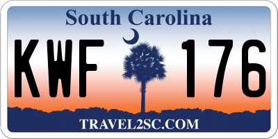 SC license plate KWF176