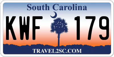 SC license plate KWF179