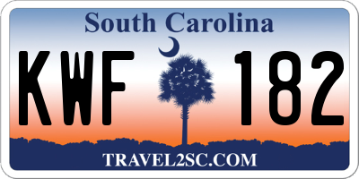 SC license plate KWF182