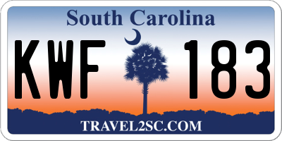SC license plate KWF183