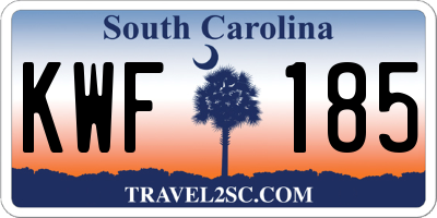 SC license plate KWF185