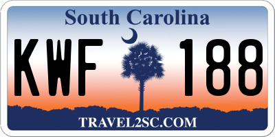 SC license plate KWF188