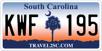 SC license plate KWF195