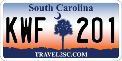 SC license plate KWF201