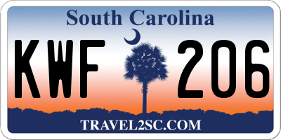 SC license plate KWF206