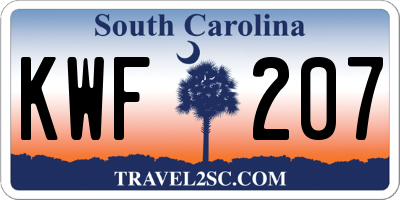 SC license plate KWF207