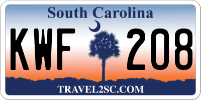 SC license plate KWF208