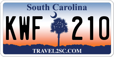 SC license plate KWF210