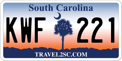 SC license plate KWF221