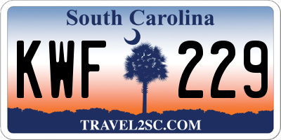 SC license plate KWF229