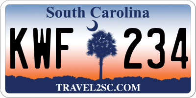SC license plate KWF234