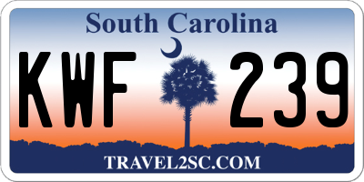 SC license plate KWF239