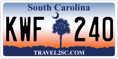 SC license plate KWF240