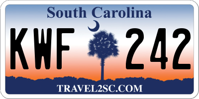 SC license plate KWF242