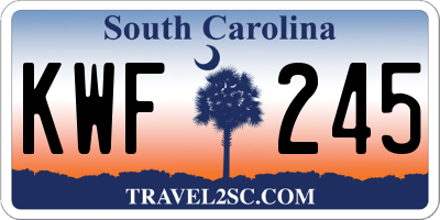 SC license plate KWF245