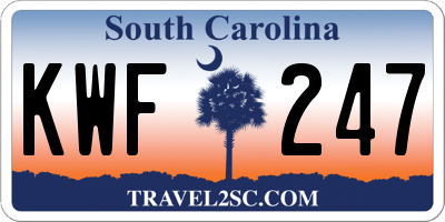 SC license plate KWF247
