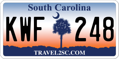 SC license plate KWF248