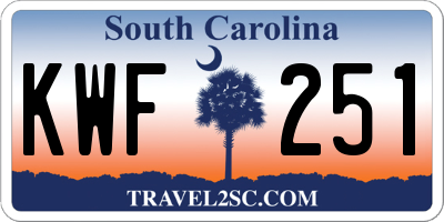 SC license plate KWF251