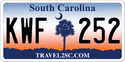 SC license plate KWF252
