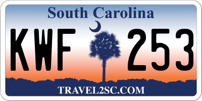 SC license plate KWF253
