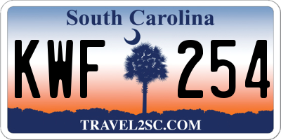 SC license plate KWF254