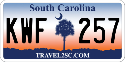 SC license plate KWF257