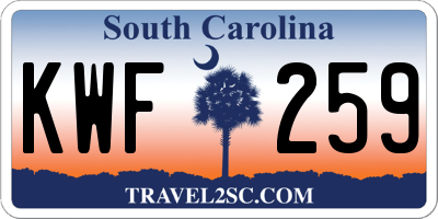 SC license plate KWF259