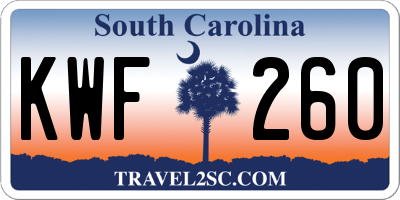 SC license plate KWF260