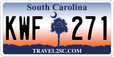 SC license plate KWF271