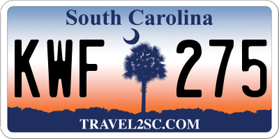 SC license plate KWF275