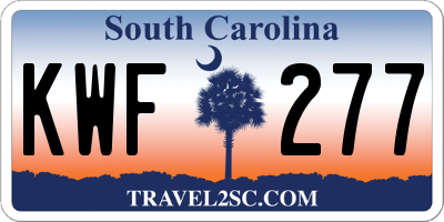 SC license plate KWF277
