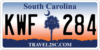 SC license plate KWF284