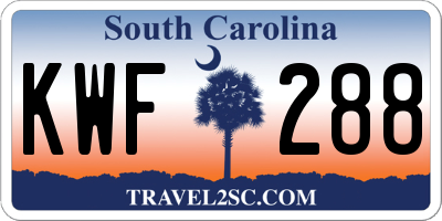SC license plate KWF288