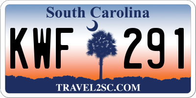 SC license plate KWF291