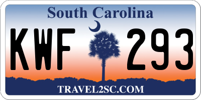 SC license plate KWF293