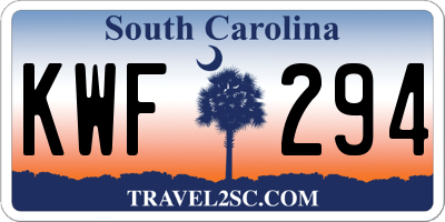 SC license plate KWF294