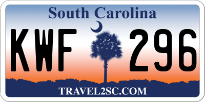 SC license plate KWF296