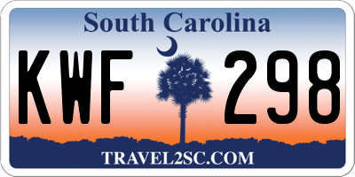 SC license plate KWF298