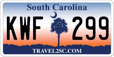 SC license plate KWF299