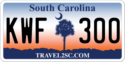 SC license plate KWF300